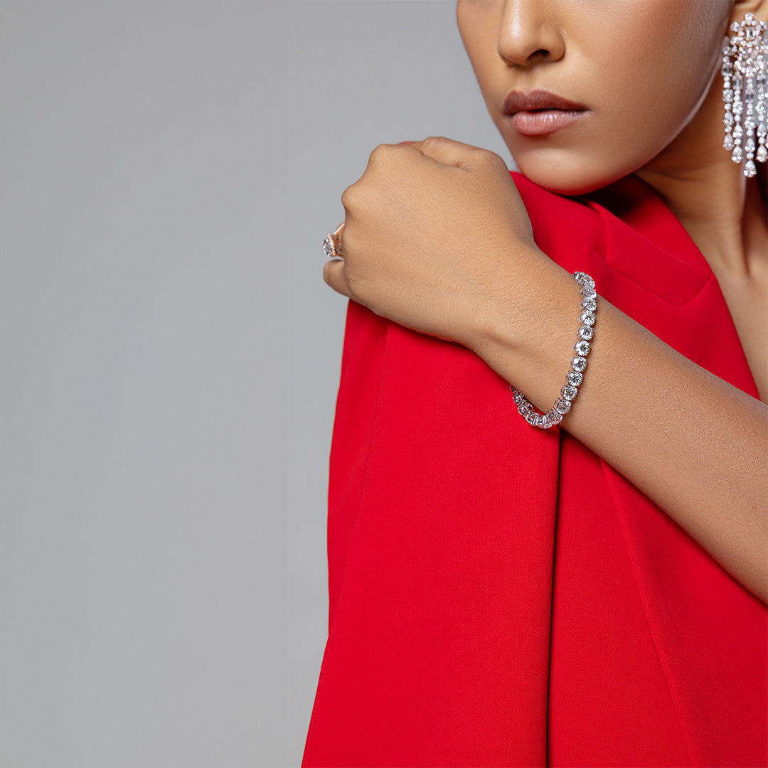 22.63 ct Round Brilliant Lab-Grown Diamond Tennis Bracelet (0.8 ct each)