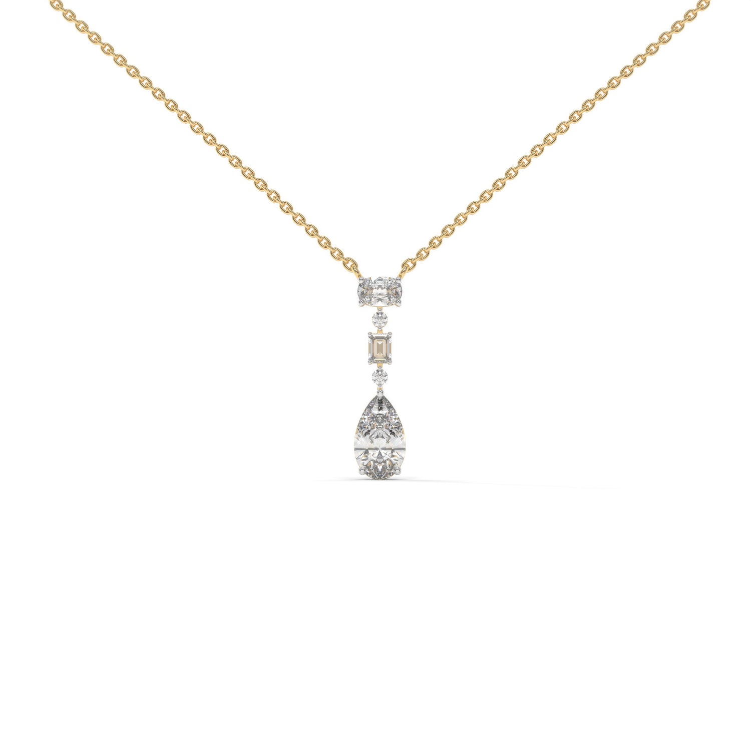 The Descent Pendant with Pear Cut Solitaire