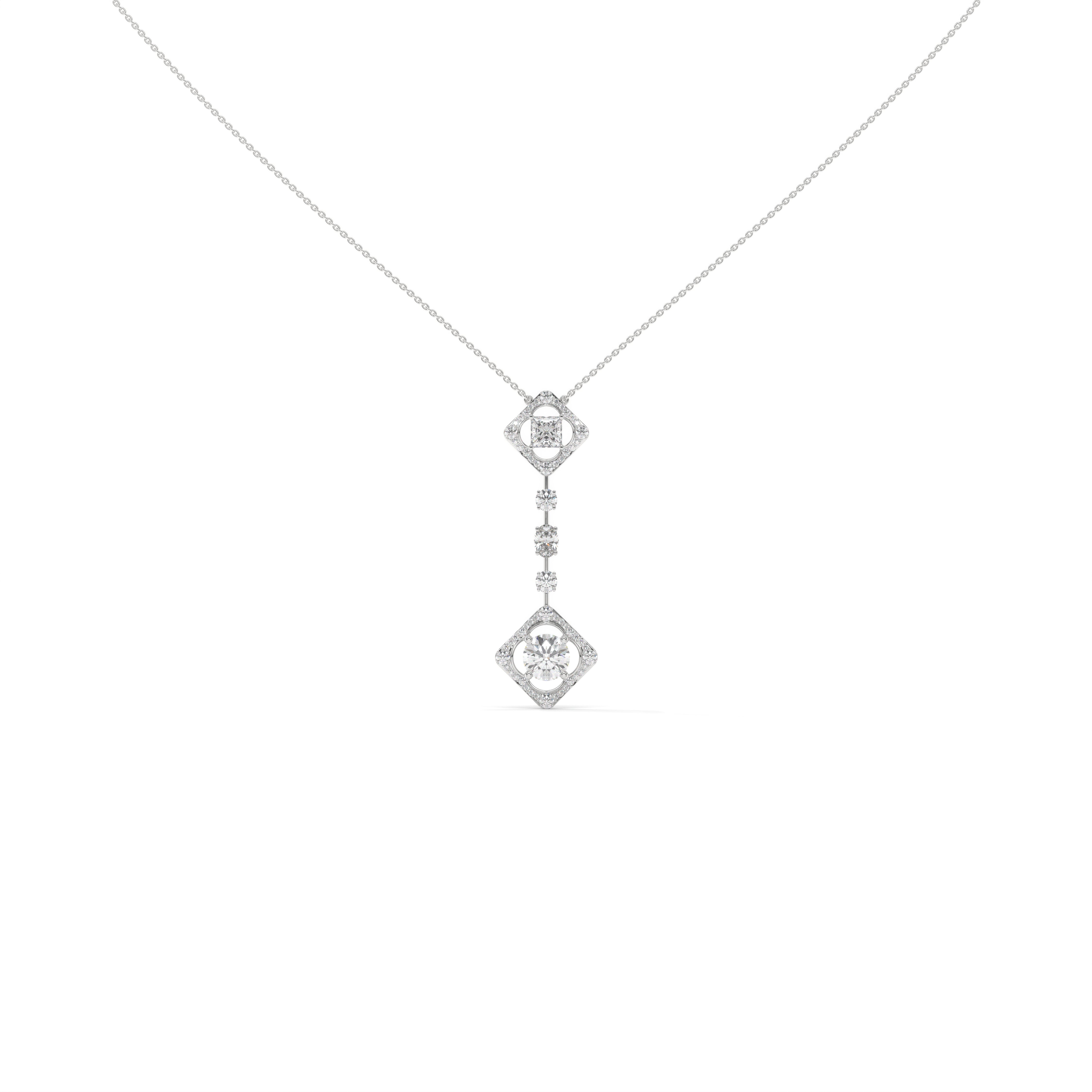 The Axis Pendant - 4.91 Ct Round & 2.33 Ct Princess Cuts
