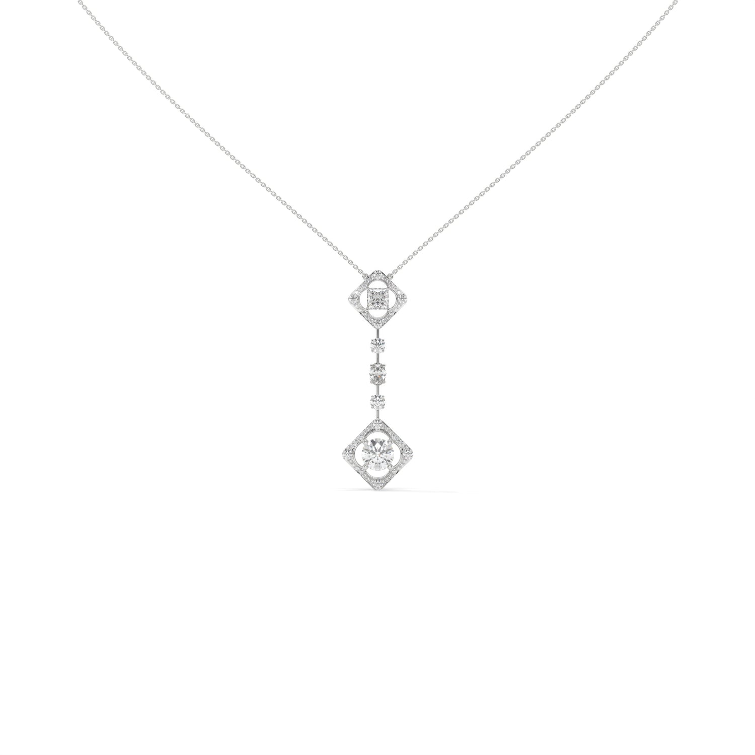 The Axis Pendant - 4.91 Ct Round & 2.33 Ct Princess Cuts