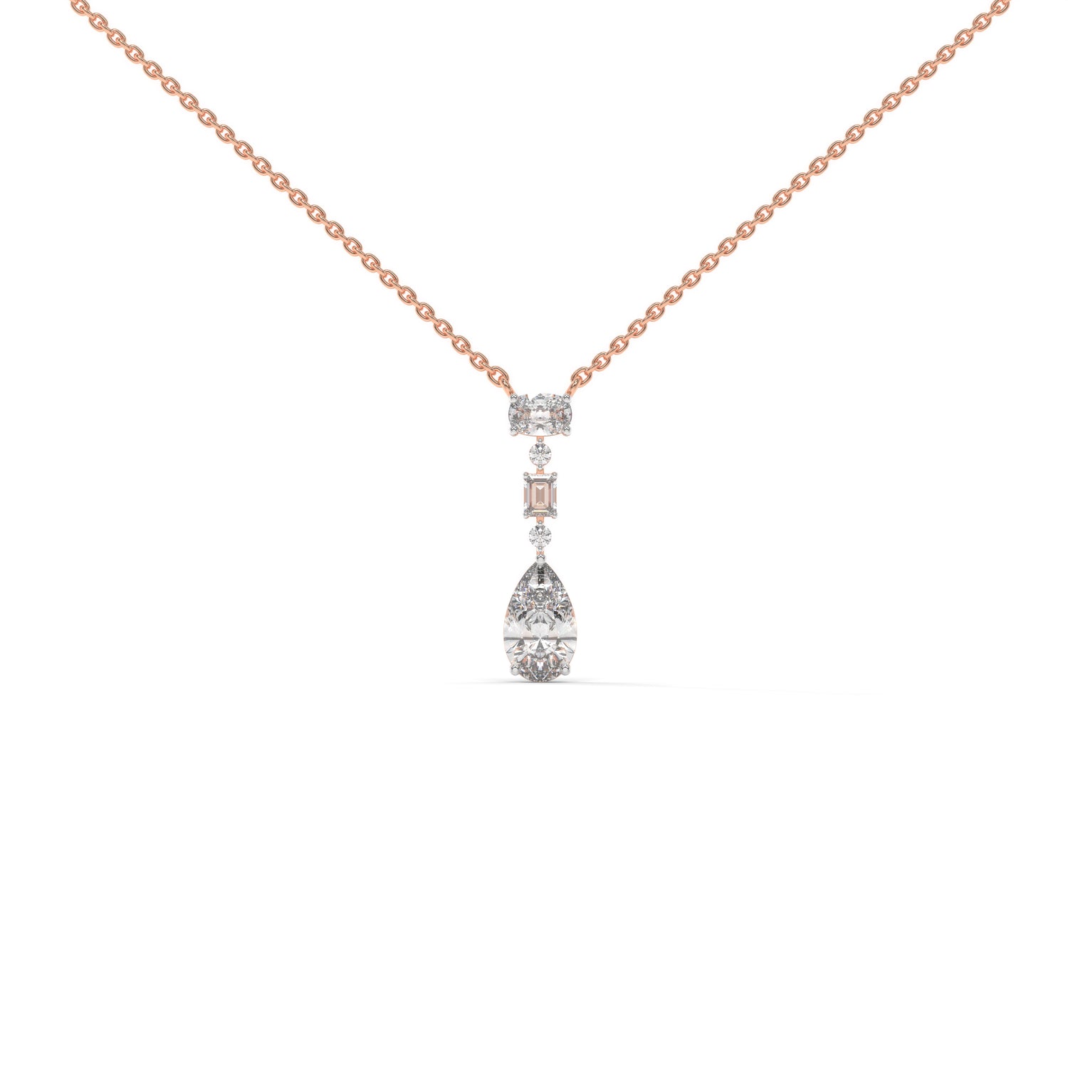 The Descent Pendant with Pear Cut Solitaire