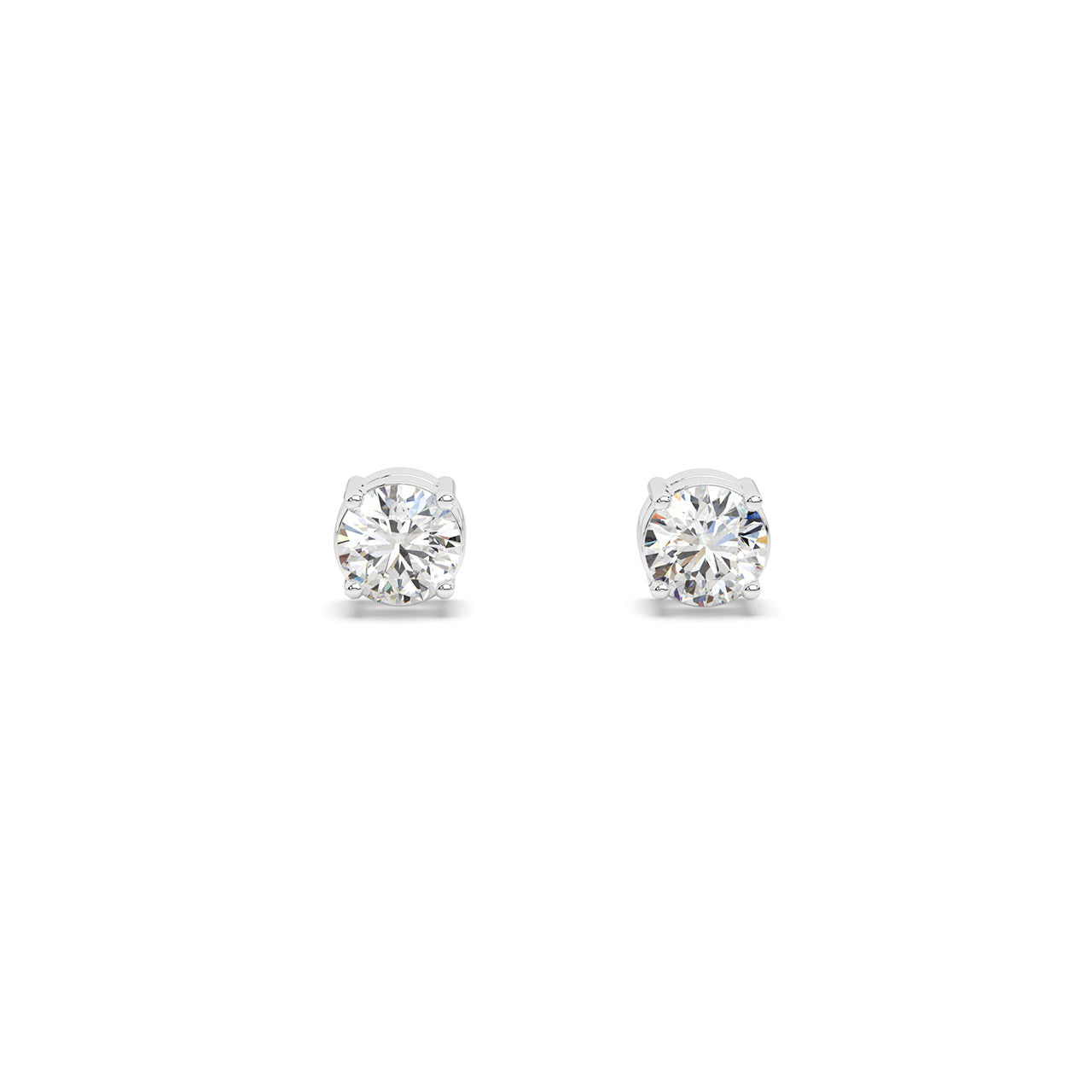 2 ct Round Solitaire Studs (1 ct each)