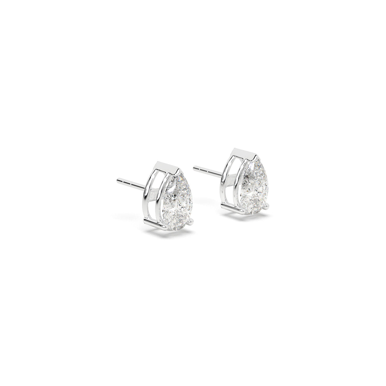 3 Ct Pear Solitaire Studs