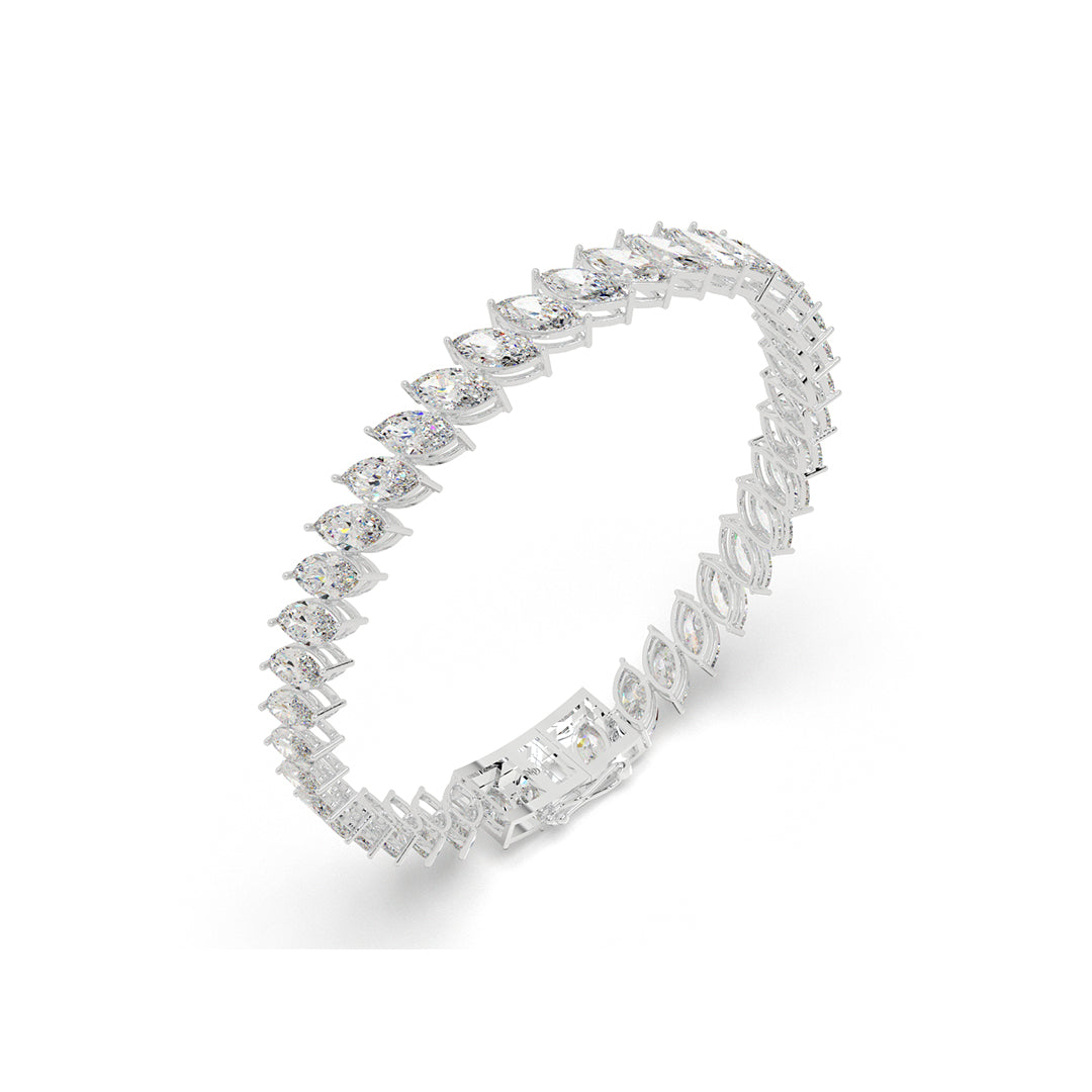Marquise Lab-Grown Diamond Tennis Bracelet