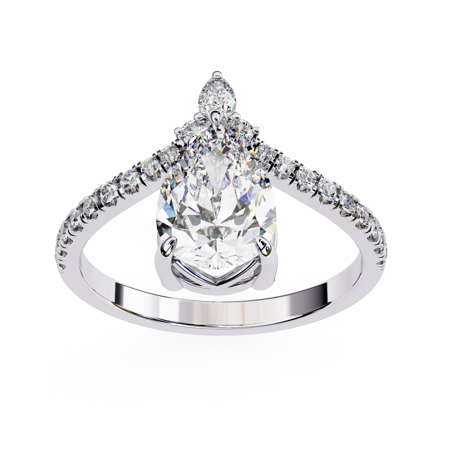 Simone Pear Solitaire Ring
