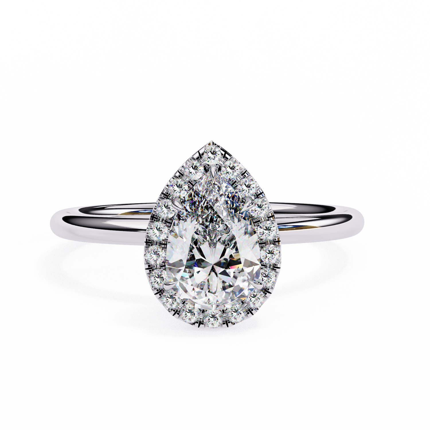 Angie Pear Solitaire Ring