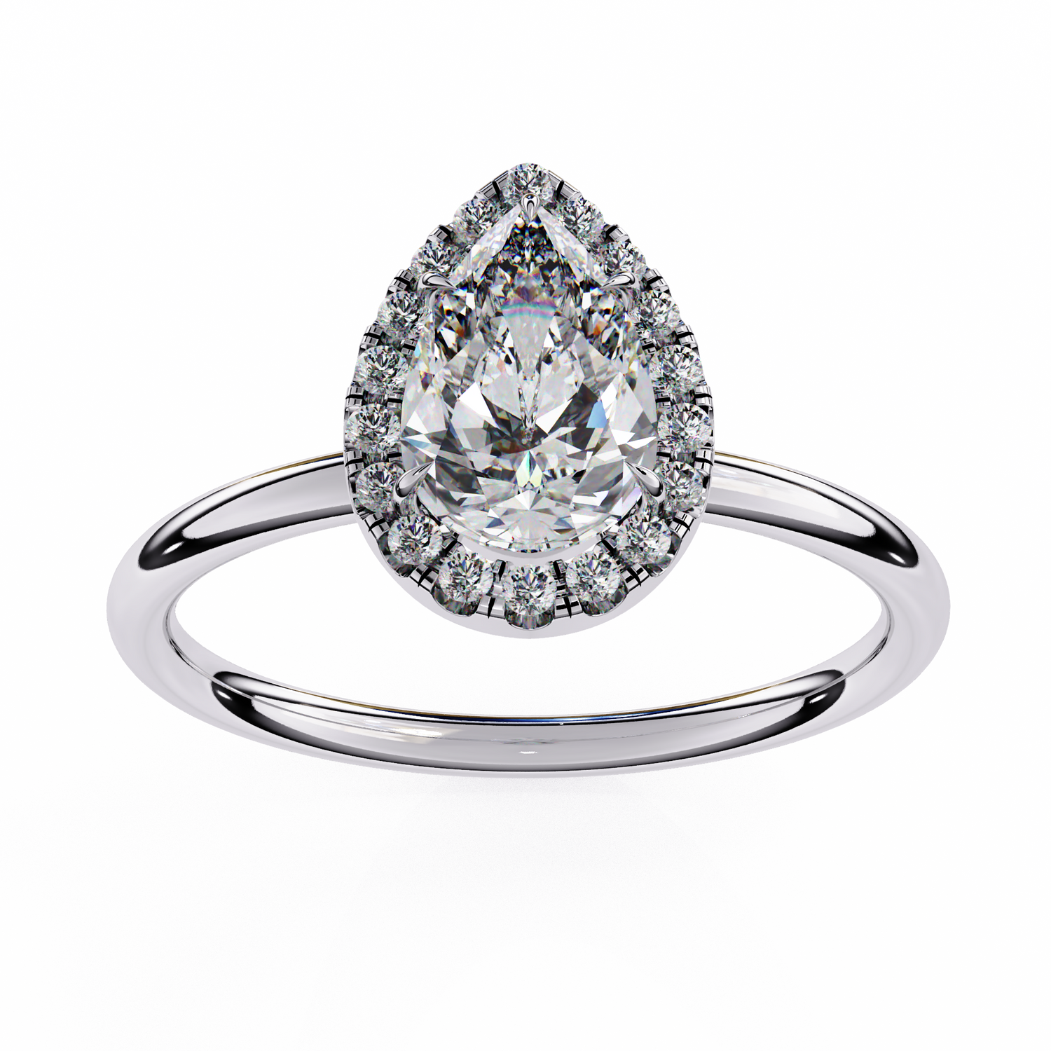 Angie Pear Solitaire Ring