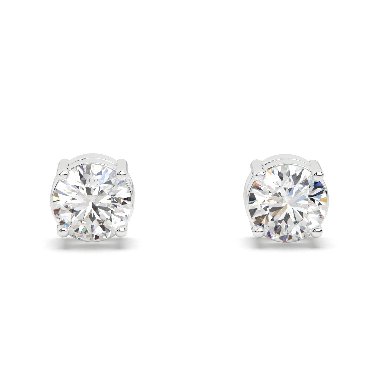 2 Ct Round Solitaire Studs