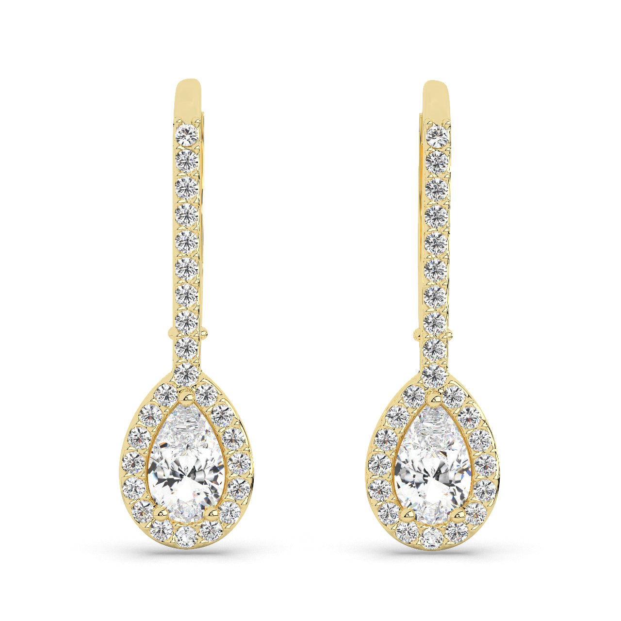 Radiant Teardrop Diamond Earrings