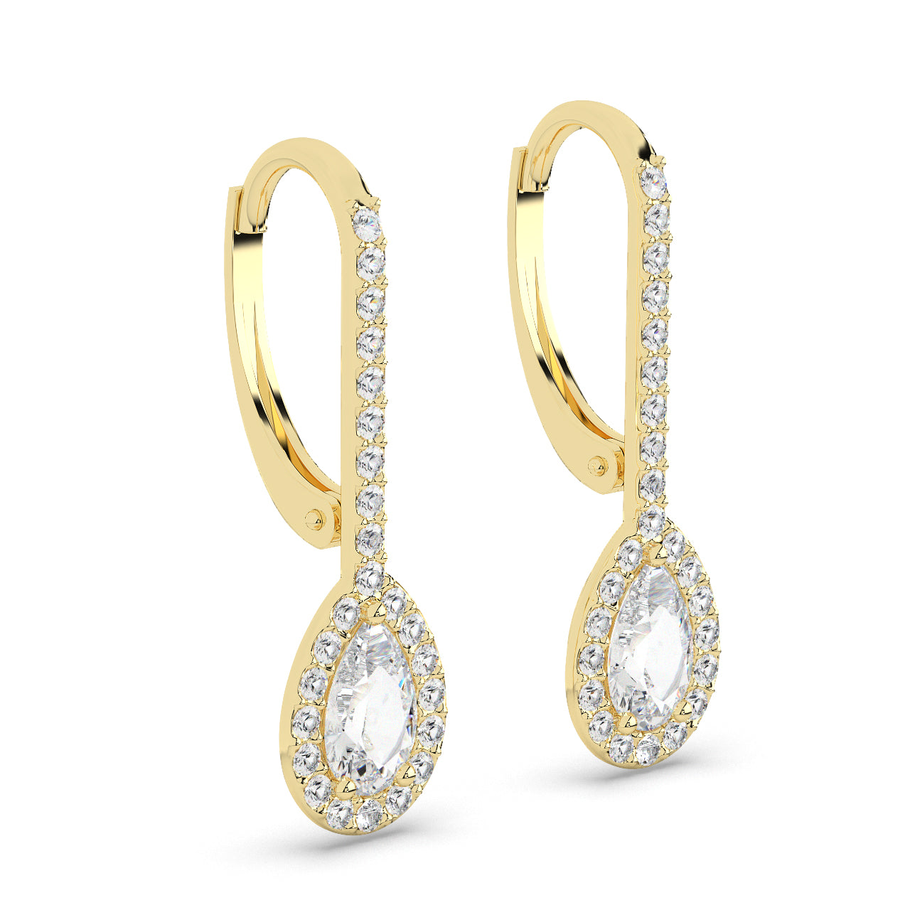 Radiant Teardrop Diamond Earrings