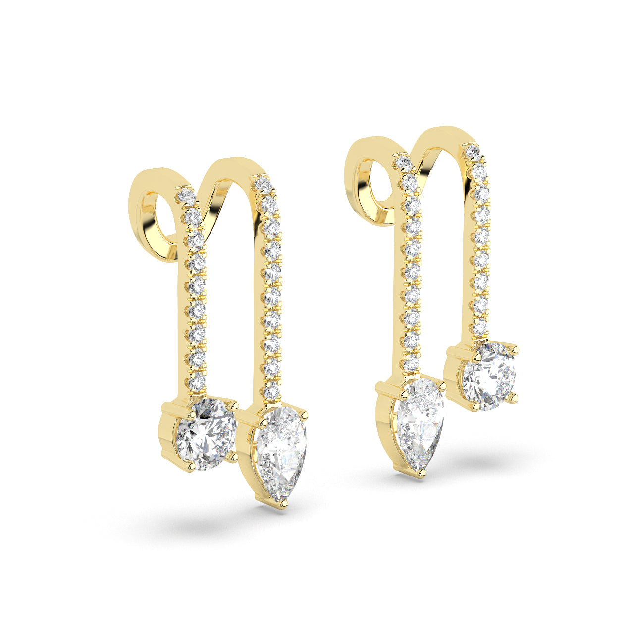 Duo Curve Drop Earrings