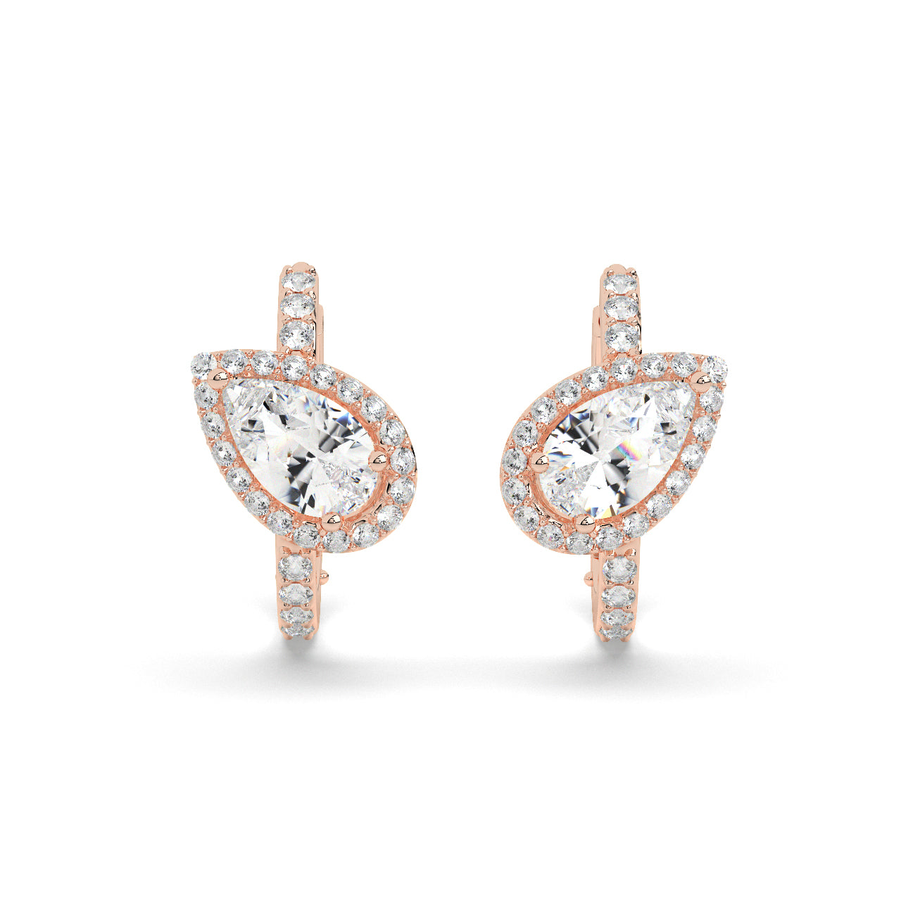 Twist Halo Pear Earrings