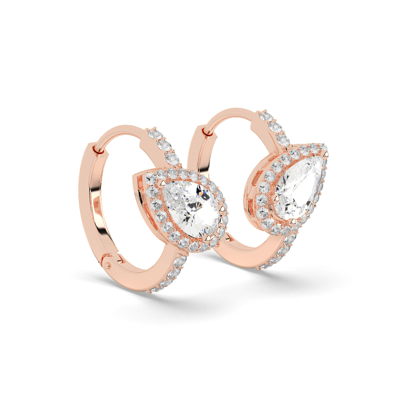 Twist Halo Pear Earrings