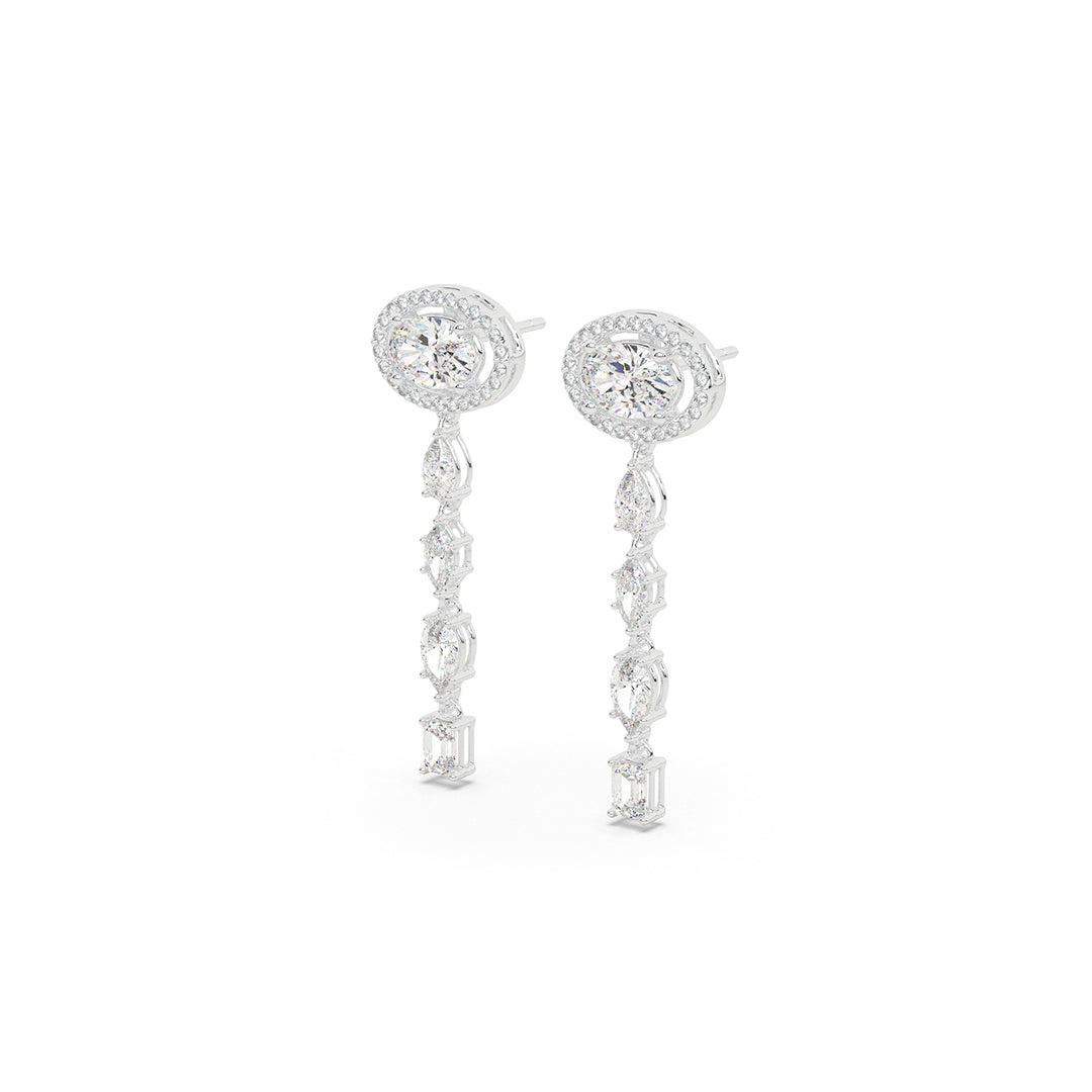 Crystal Column Dangler Earrings