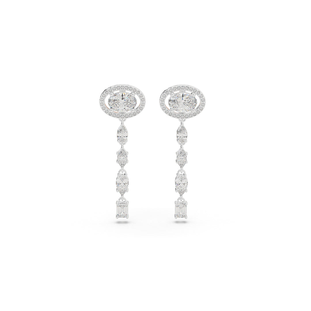 Crystal Column Dangler Earrings