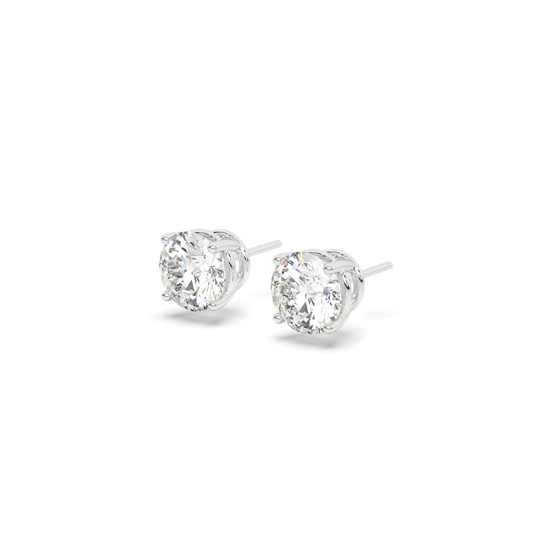 7 ct Round Solitaire Stud Earrings (3.5 ct each)