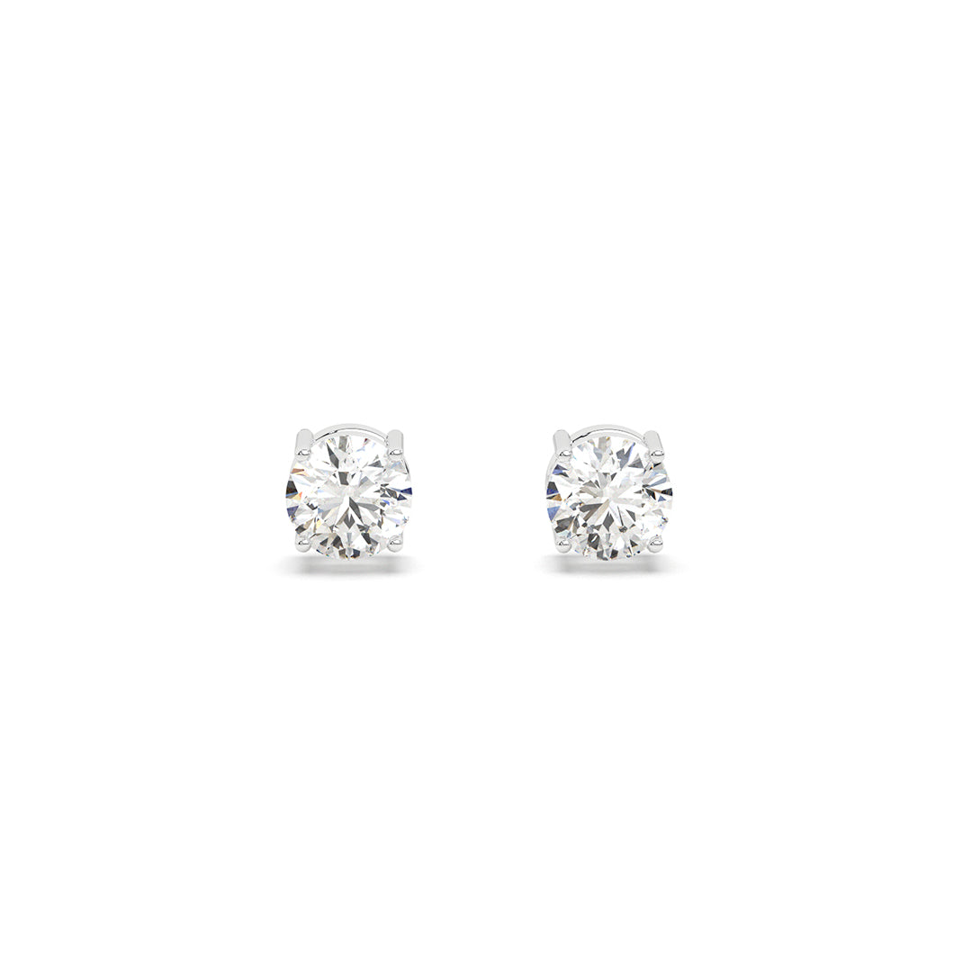 3.8 ct Round Solitaire Stud Earrings (1.9 ct each)