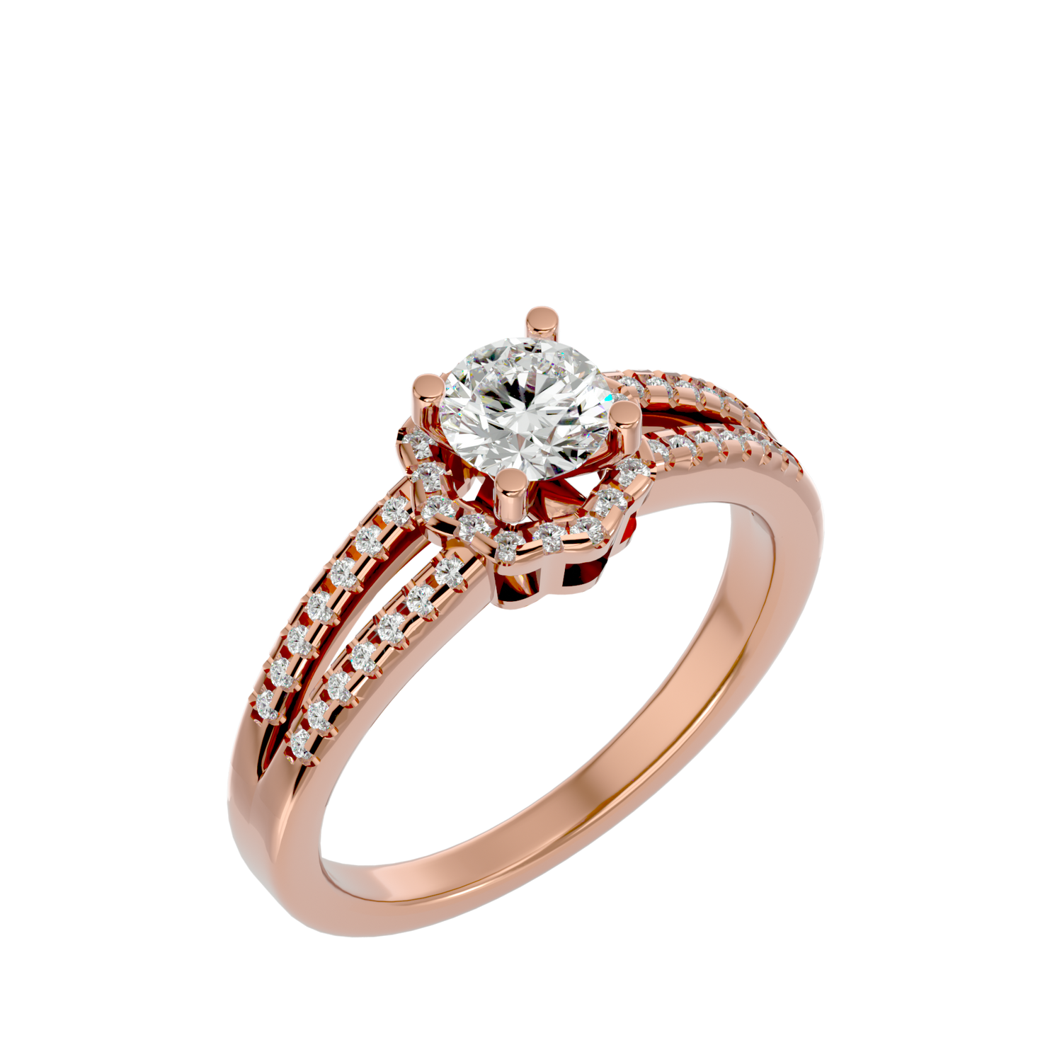 Violet Diamond Halo Ring