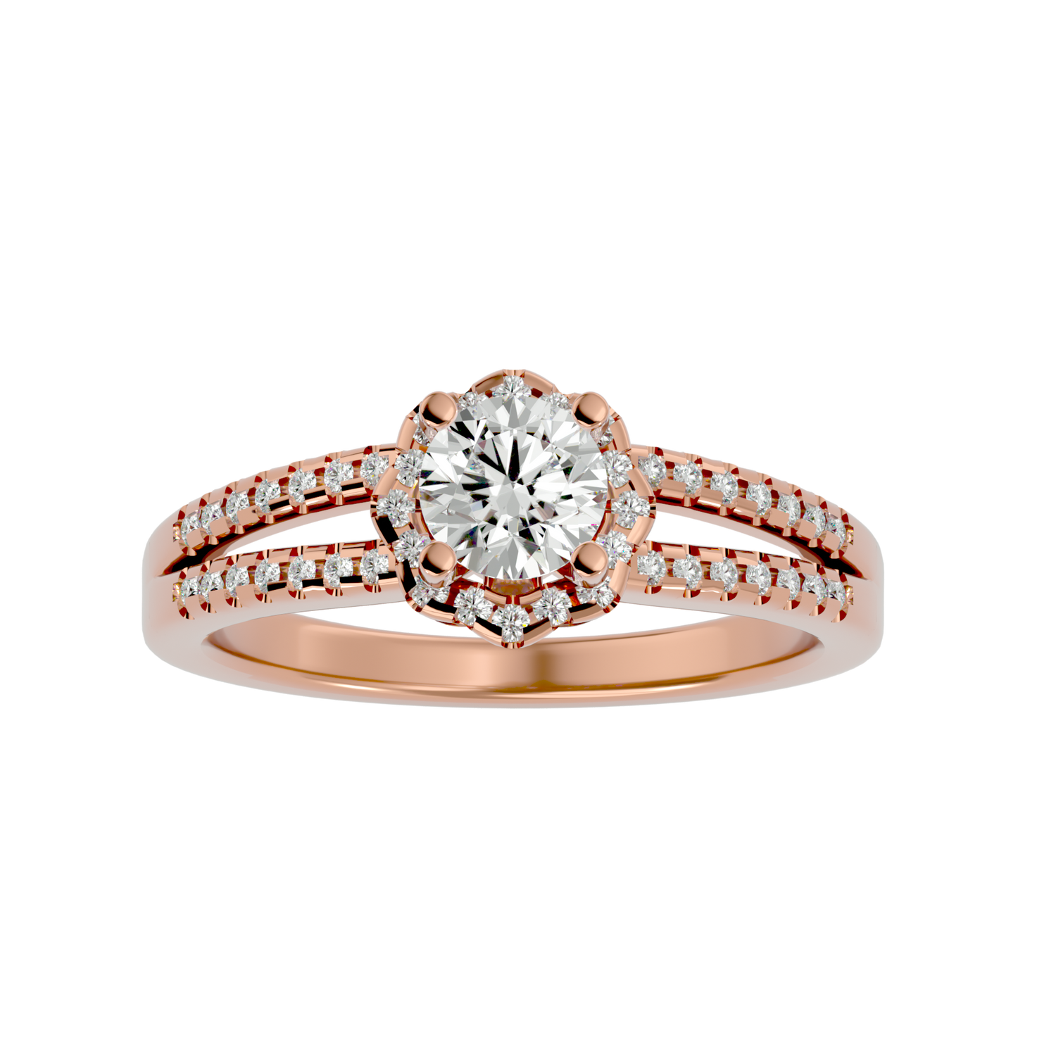 Violet Diamond Halo Ring