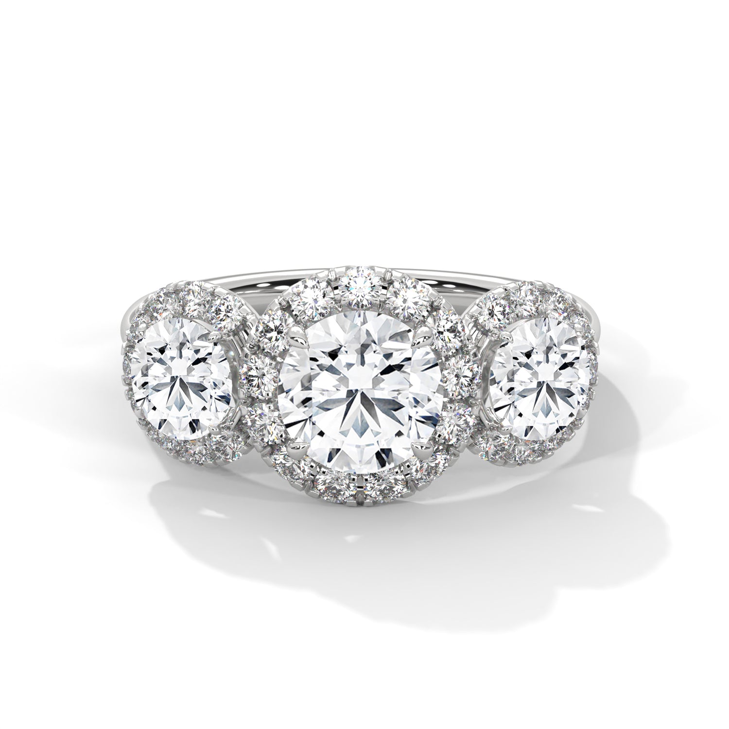 Paisley Elegant Three Stone Diamond Ring