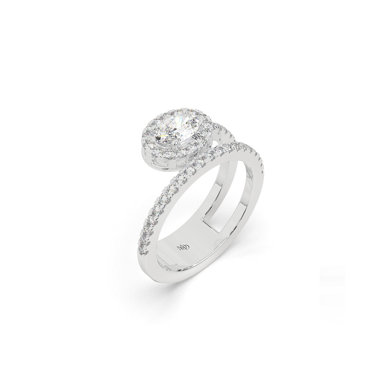 Ethereal Embrace Oval Diamond Wraparound Ring