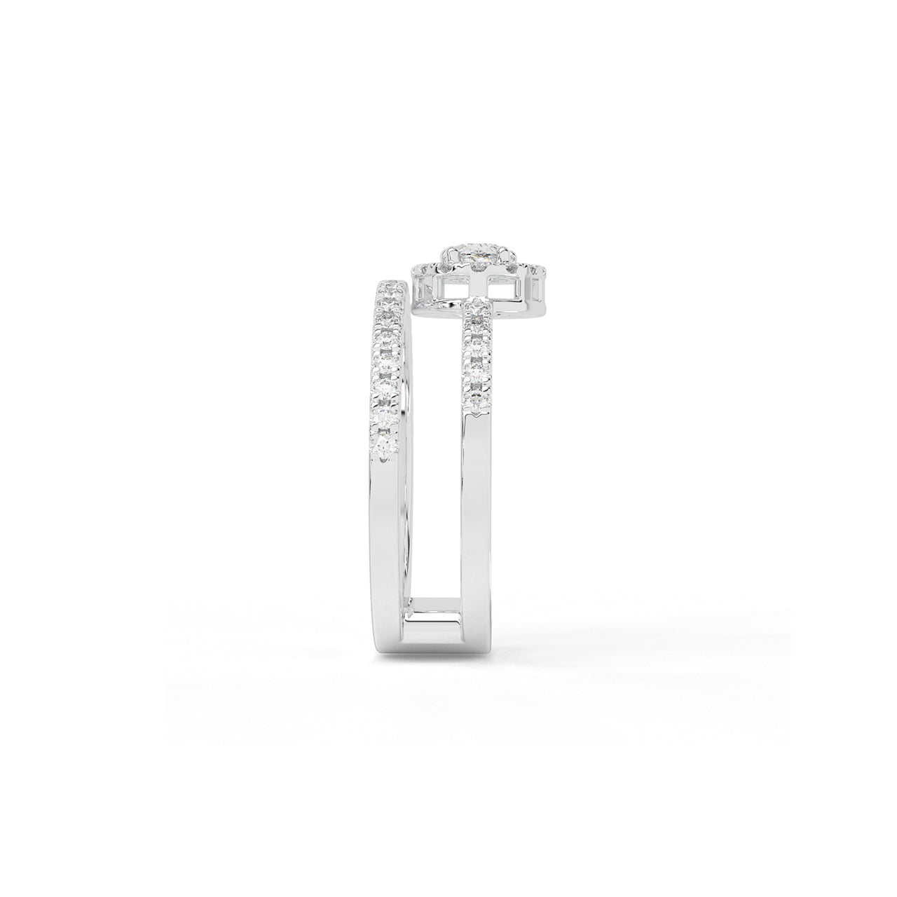Ethereal Embrace Oval Diamond Wraparound Ring