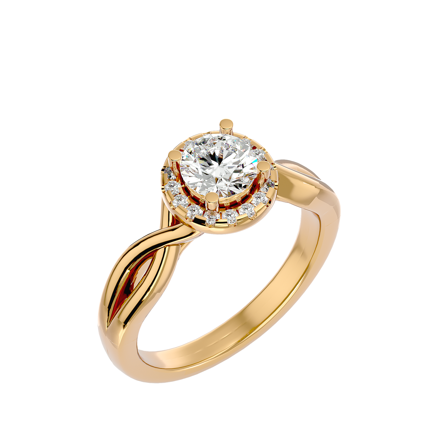 Caledonia Diamond Halo Ring
