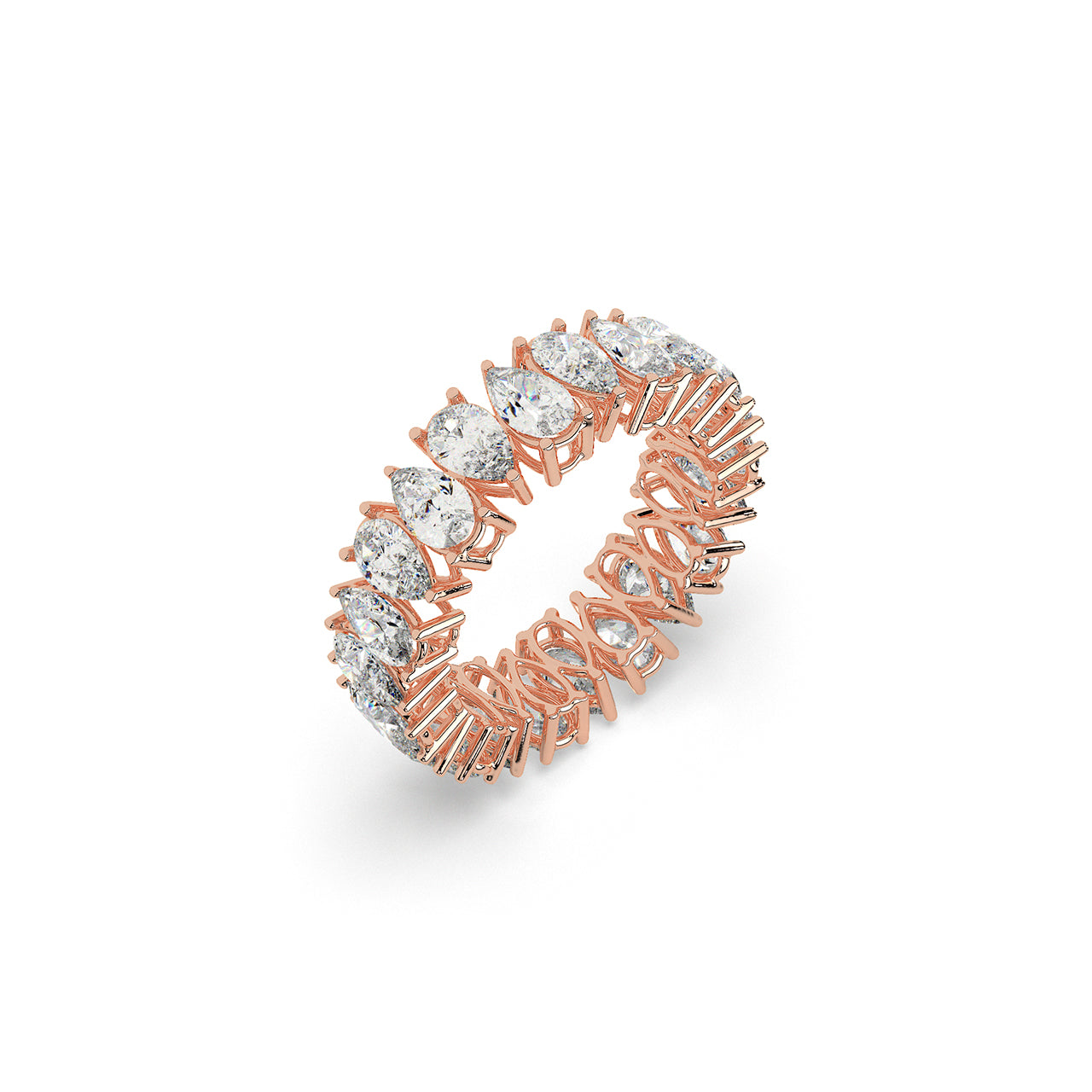 Mirage Bloom Ring with Pear-Shaped Diamonds
