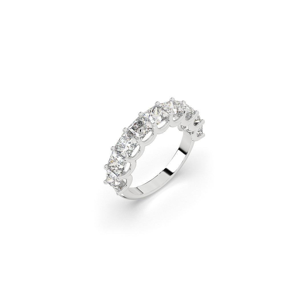 Nine 0.33 ct Princess Stones Half-Eternity Ring