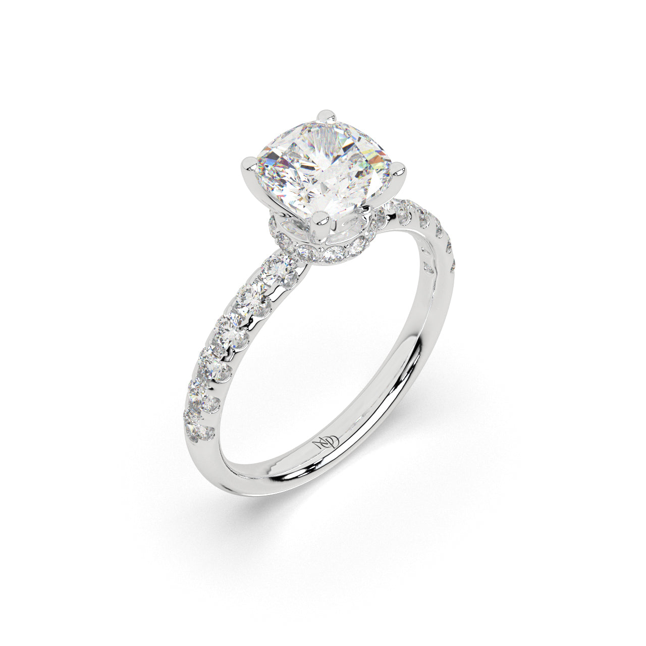 The Aria Pavé Cushion Ring