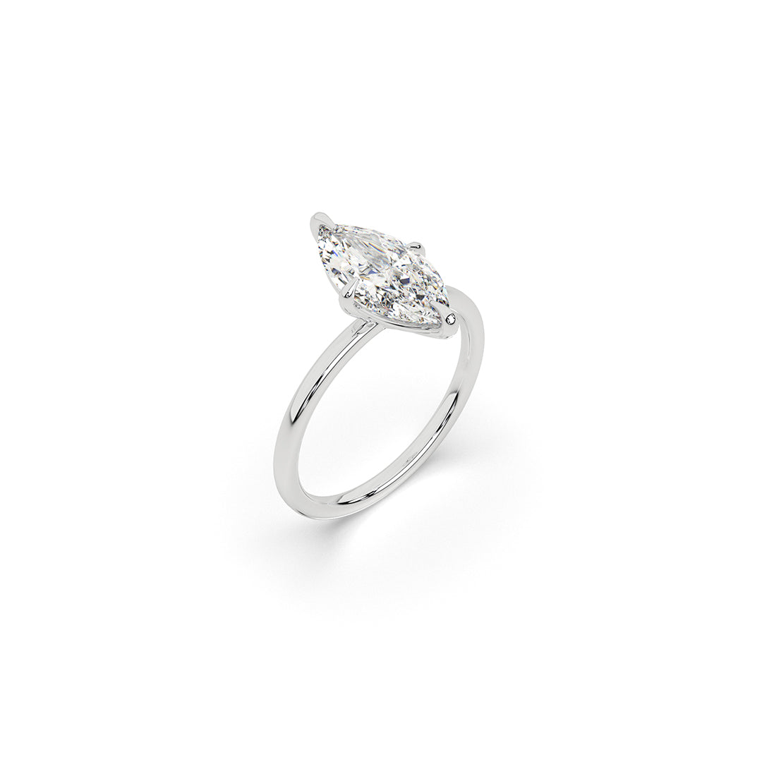 Marquise-Cut Ring in Minimalist Gold Setting