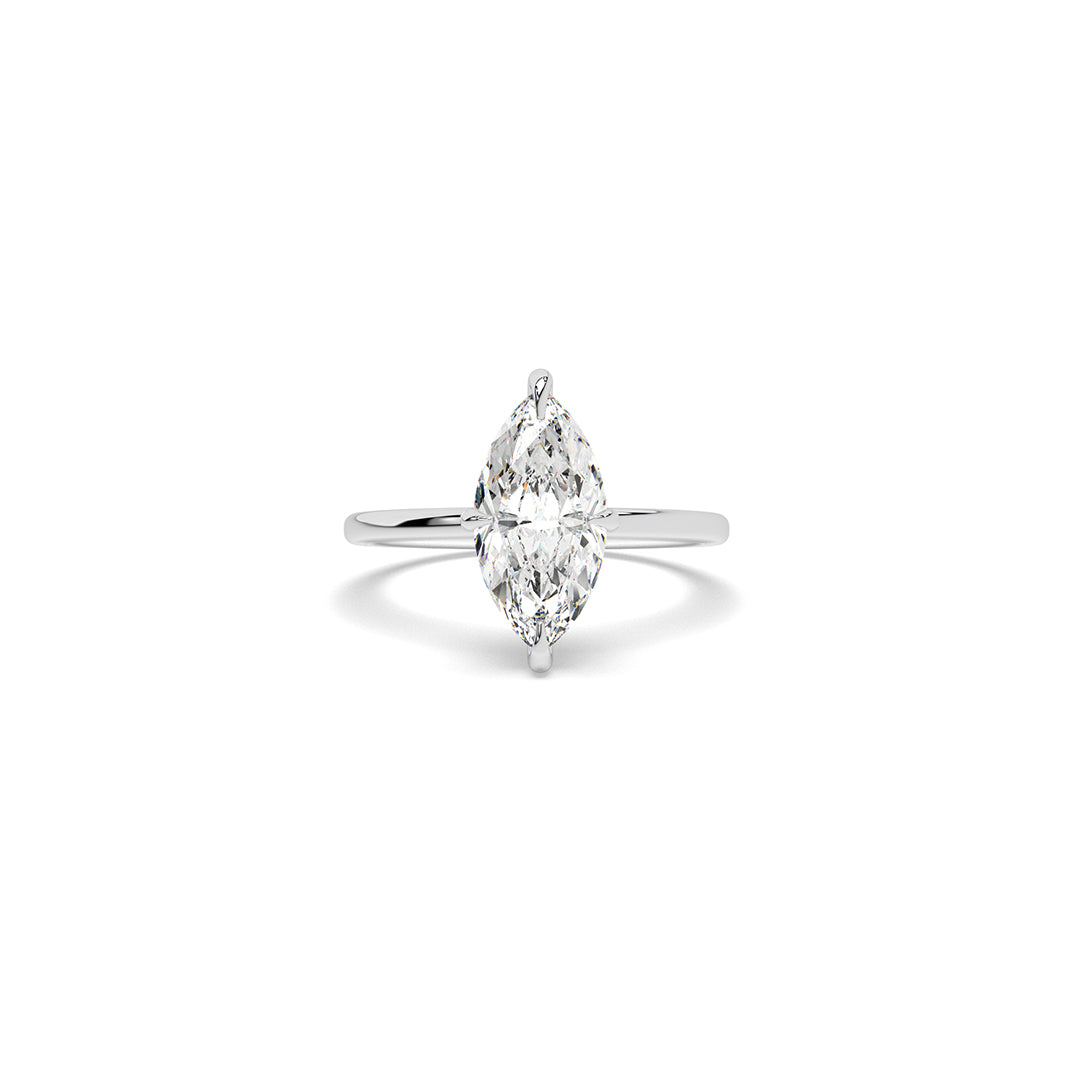 Marquise-Cut Ring in Minimalist Gold Setting