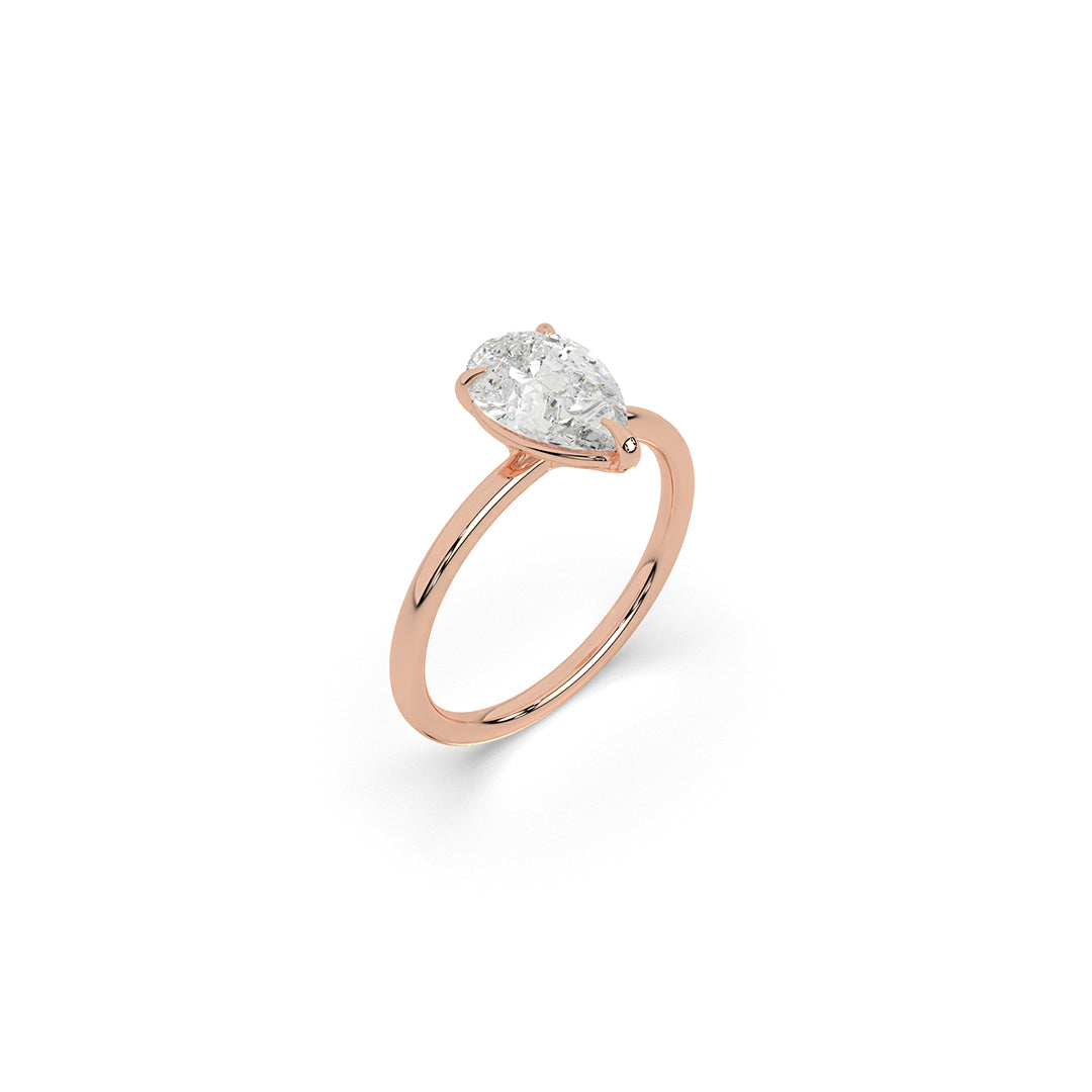 Pear-Shaped Diamond Ring in Contemporary Setting