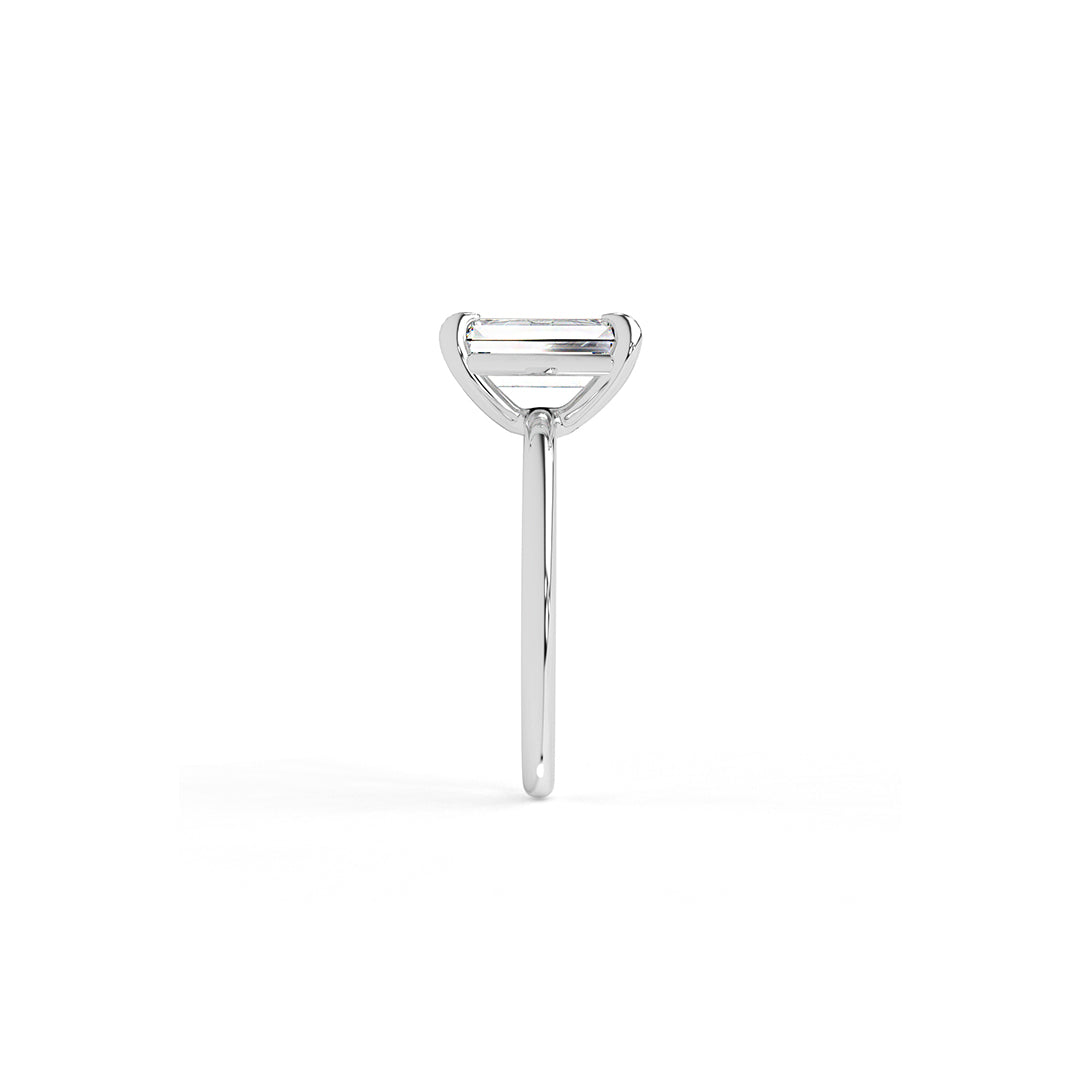 Emerald-Cut Diamond Ring with Sleek Gold Band