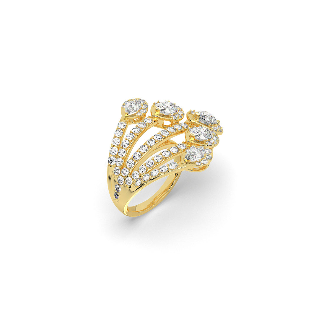 Celestial Bloom Cocktail Ring