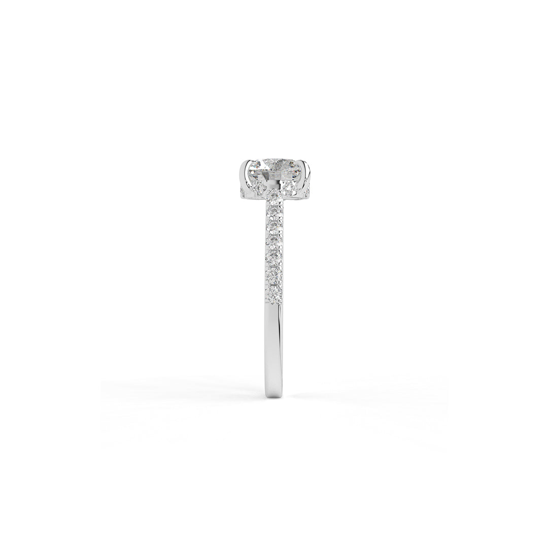 1.5 ct Round Under Halo Engagement Ring