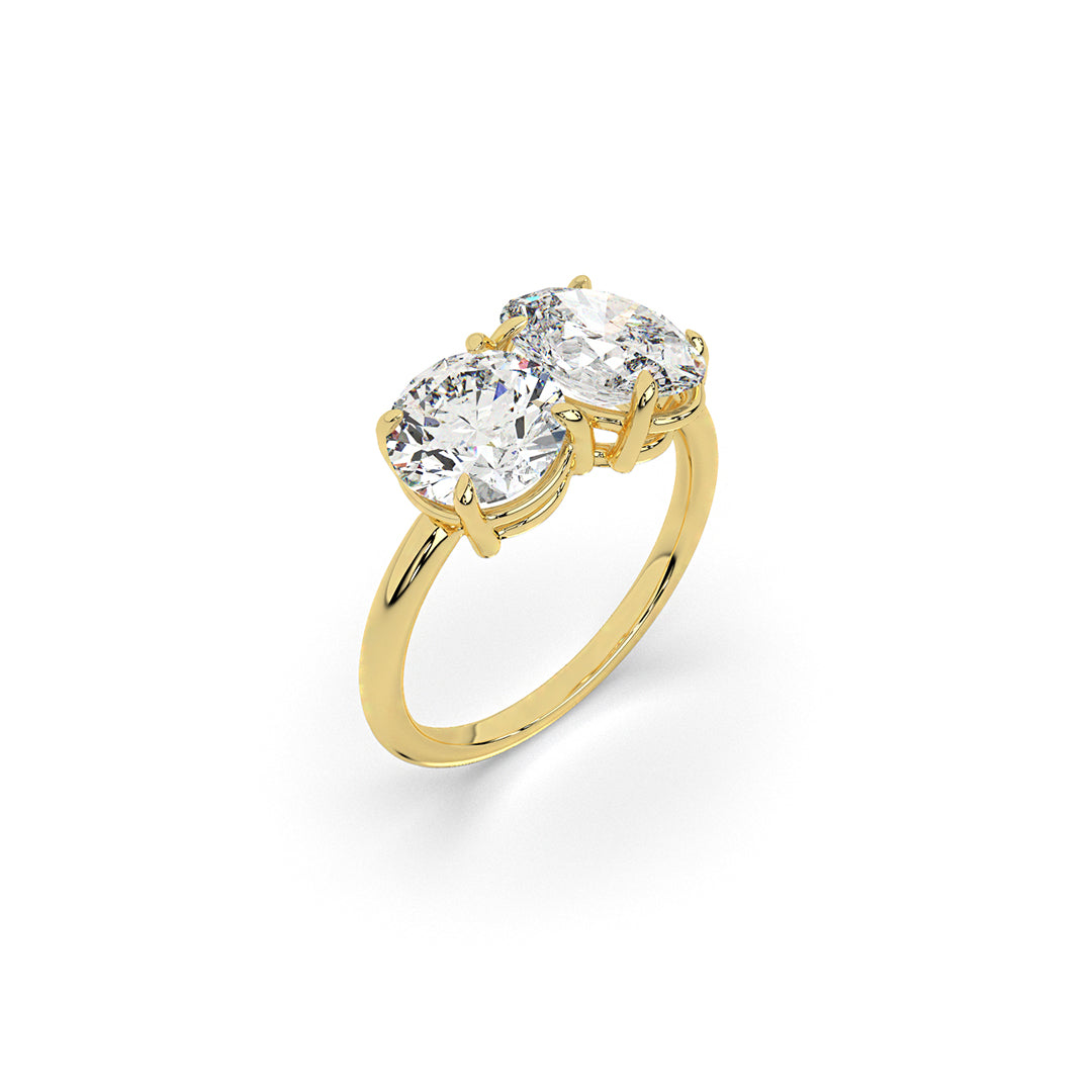 Toi Et Moi Oval & Round Solitaire Ring
