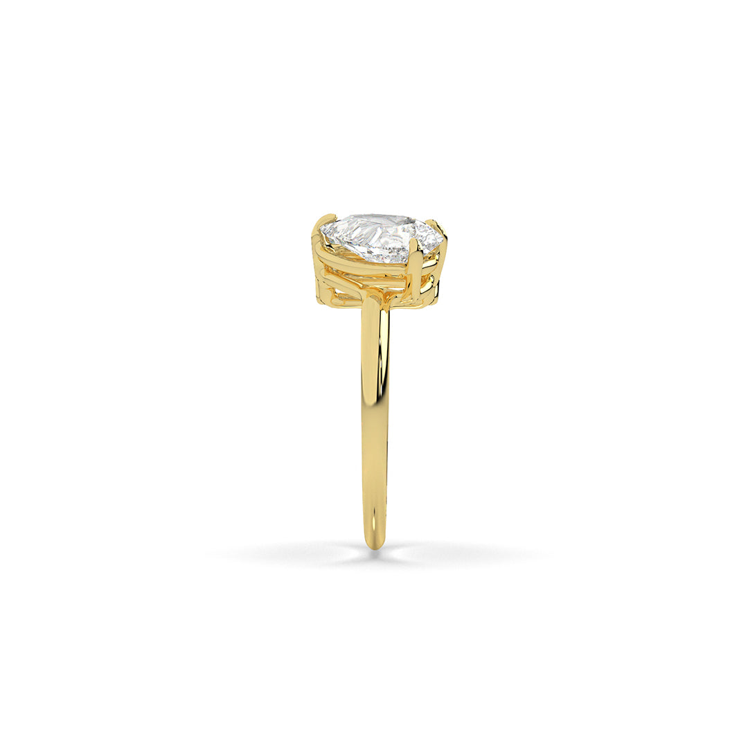 Toi Et Moi Pear & Emerald Solitaire Ring