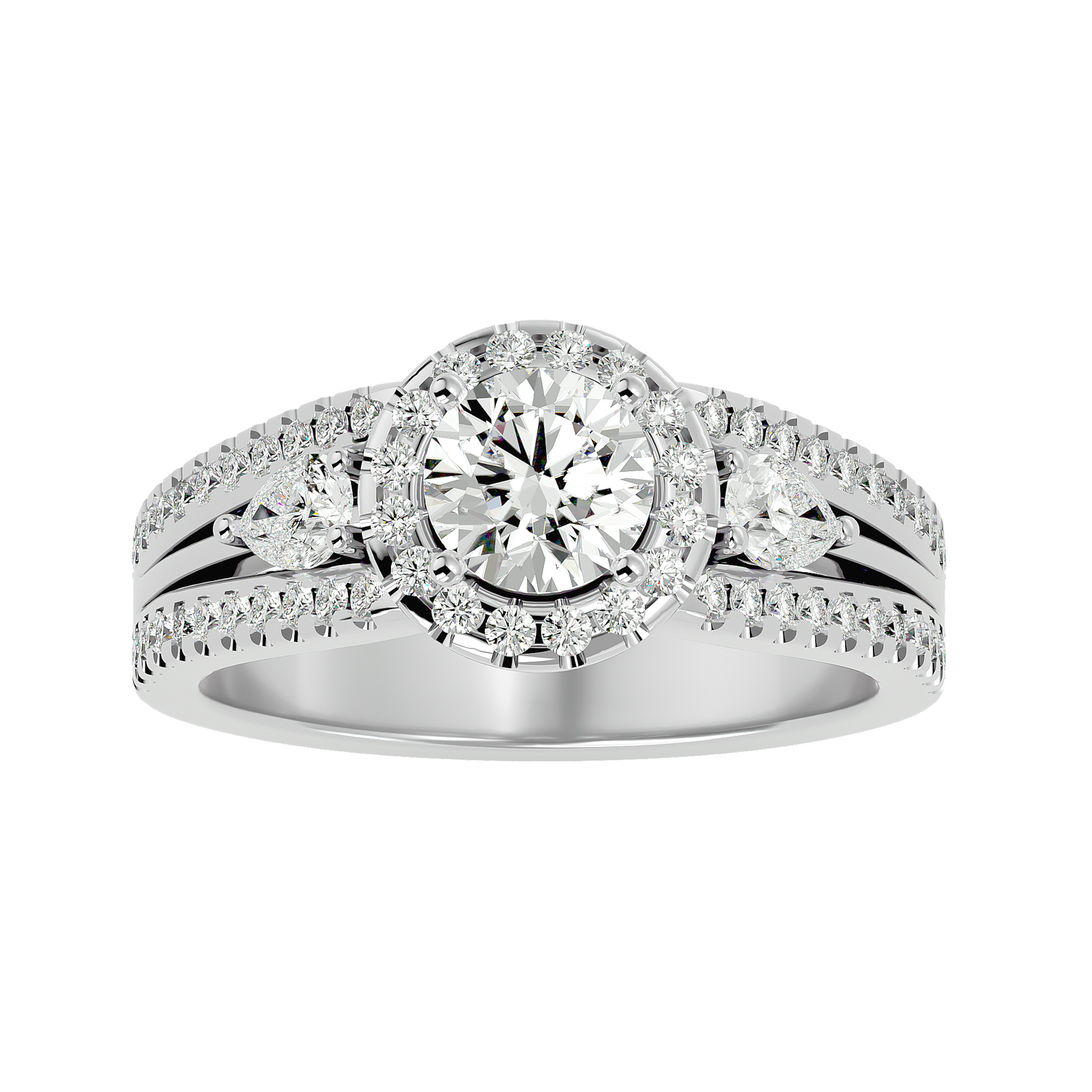 Natalie Elegant Three Stone Diamond Ring