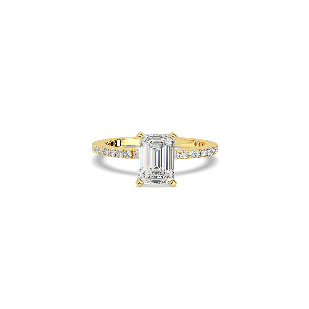 1 ct Emerald Sunshine Engagement Ring