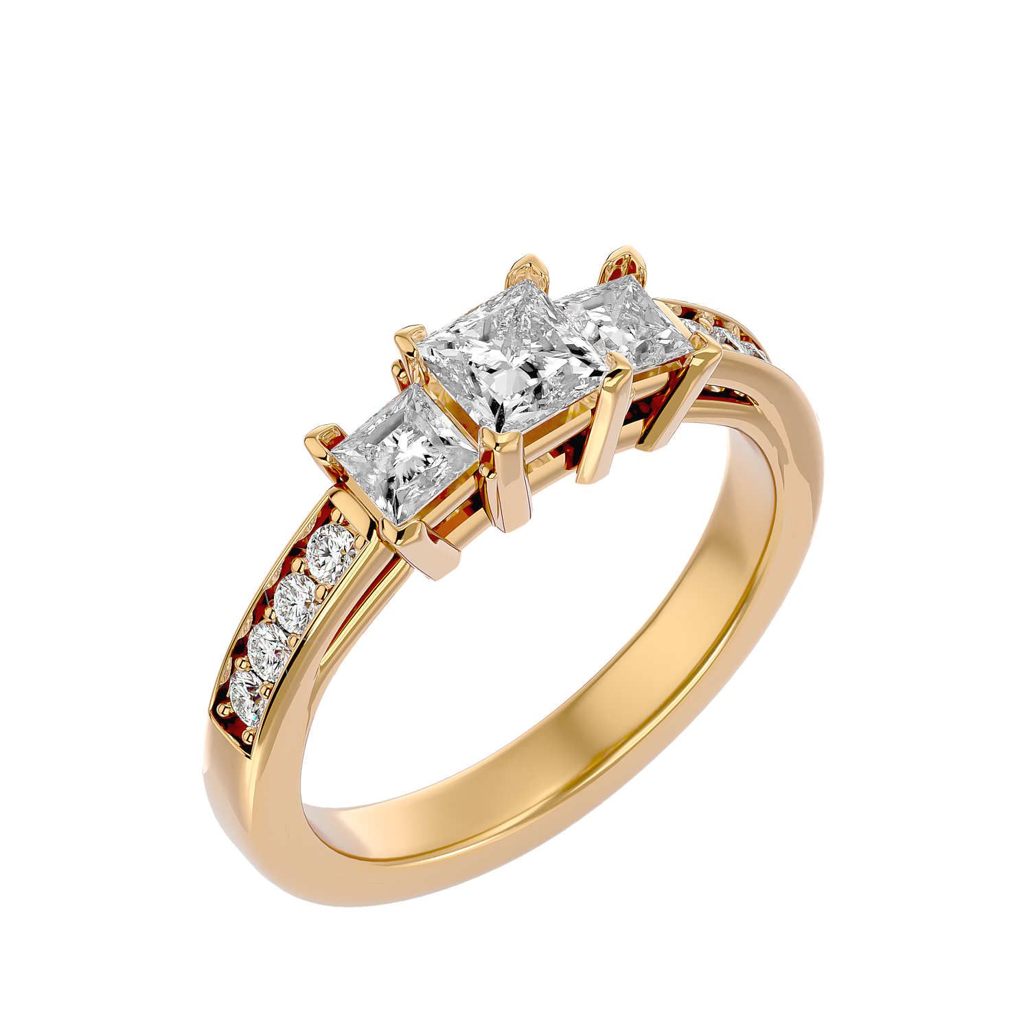 Violetta Signature Three Stone Diamond Ring