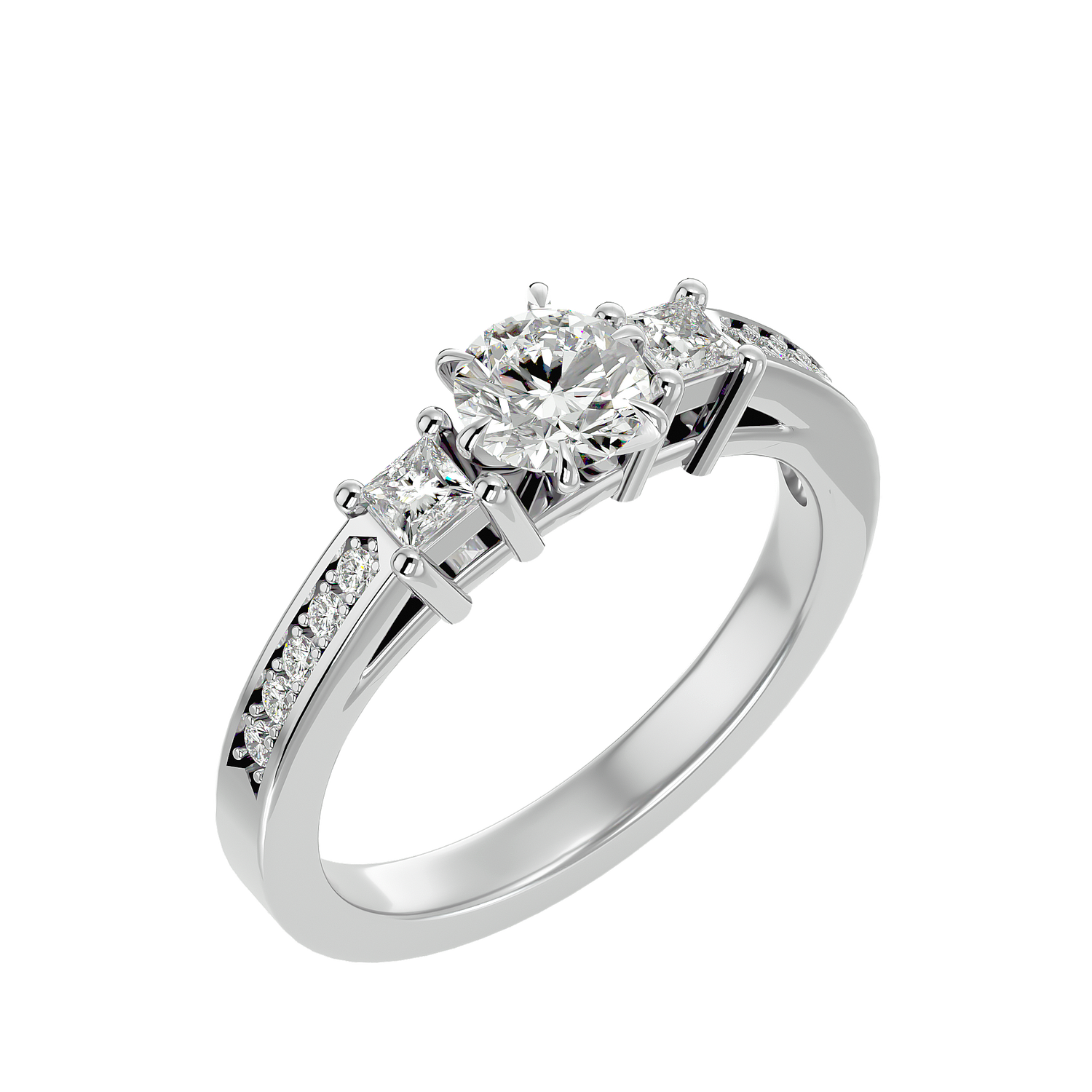 Harper Elegant Three Stone Diamond Ring