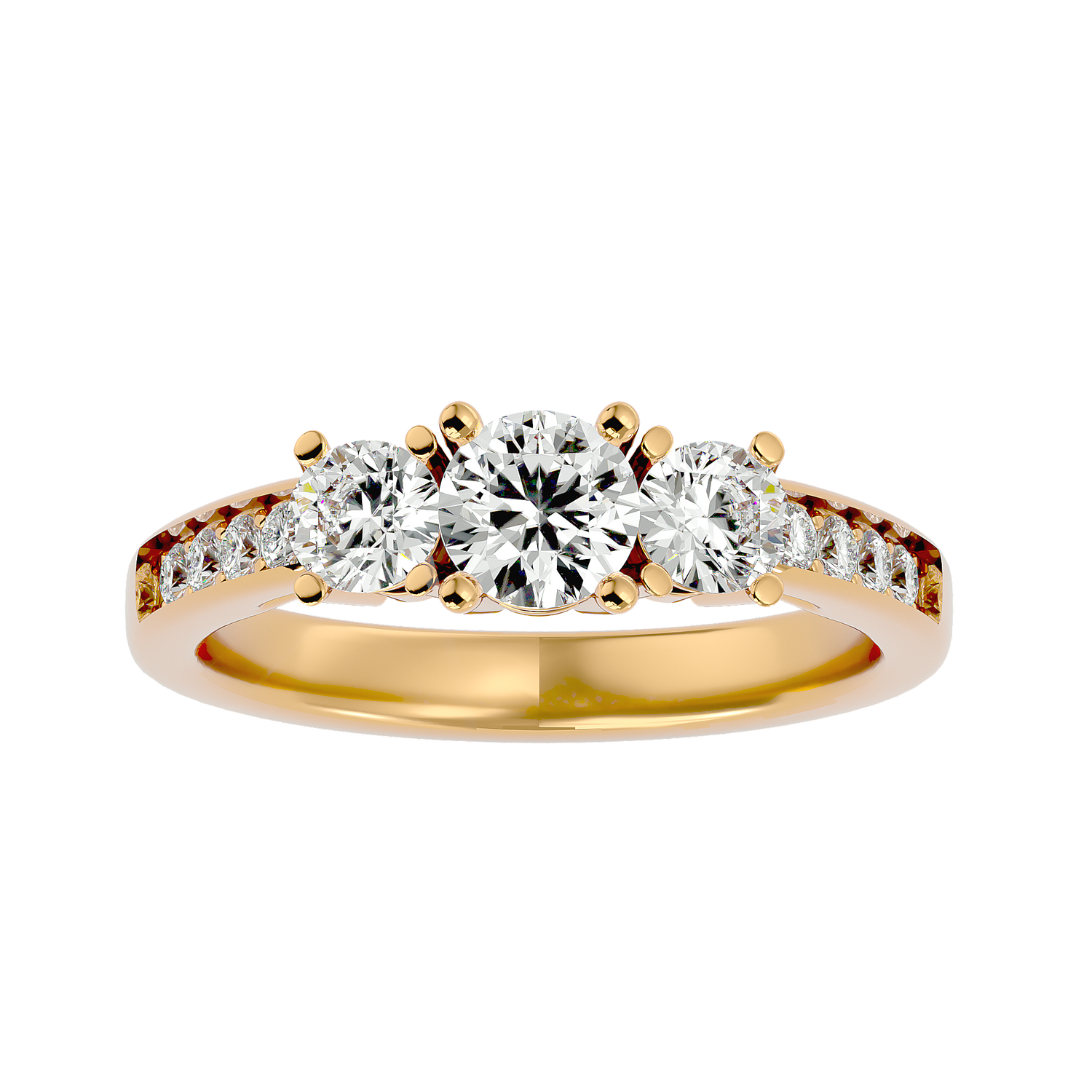 Mila Elegant Three Stone Diamond Ring