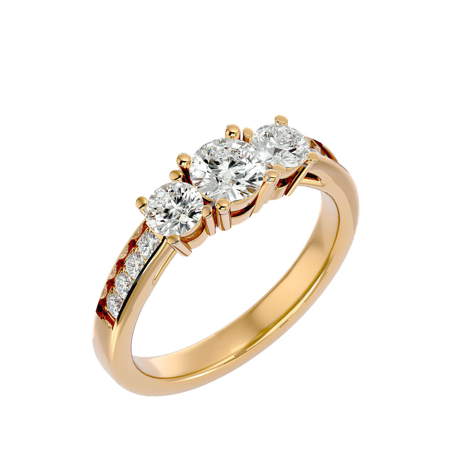 Mila Elegant Three Stone Diamond Ring
