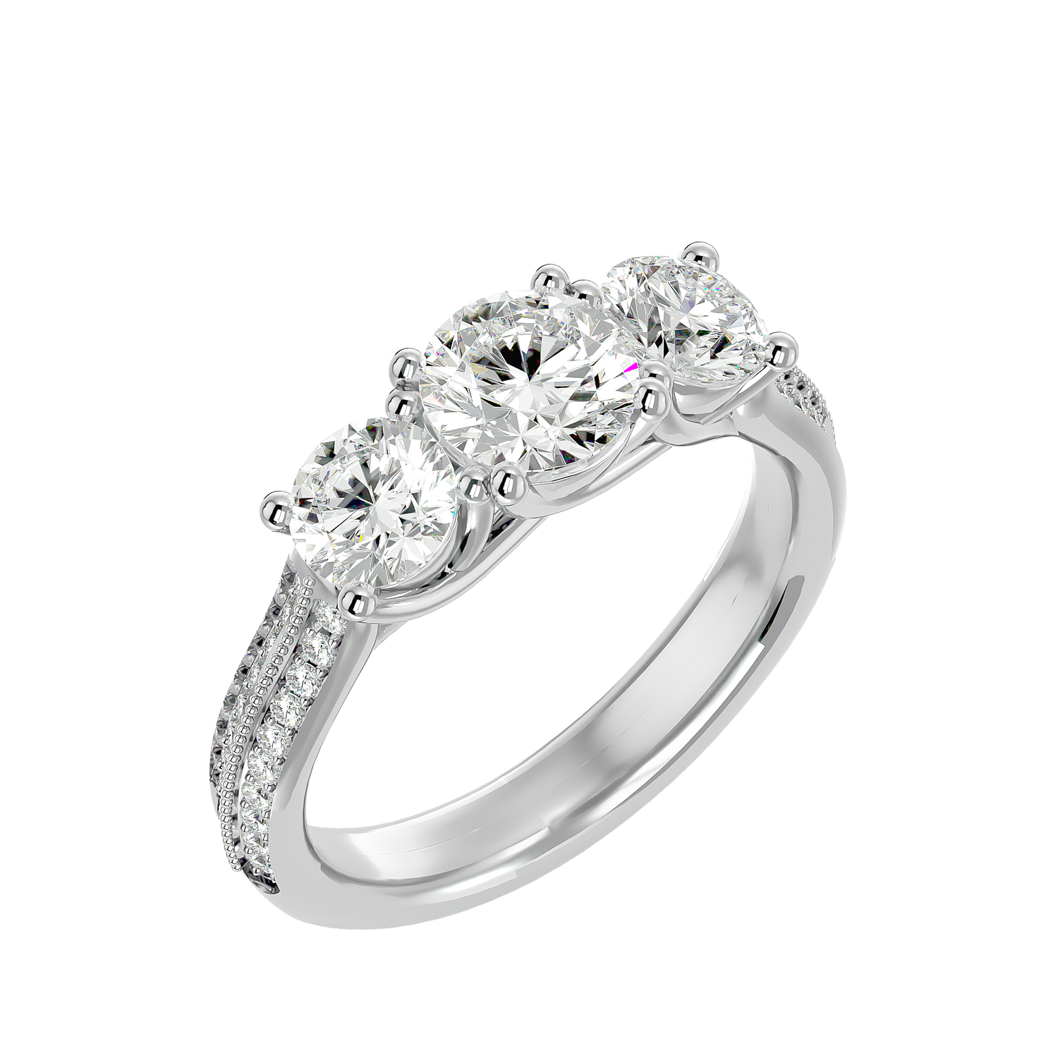 Hannah Timeless Three Stone Diamond Ring