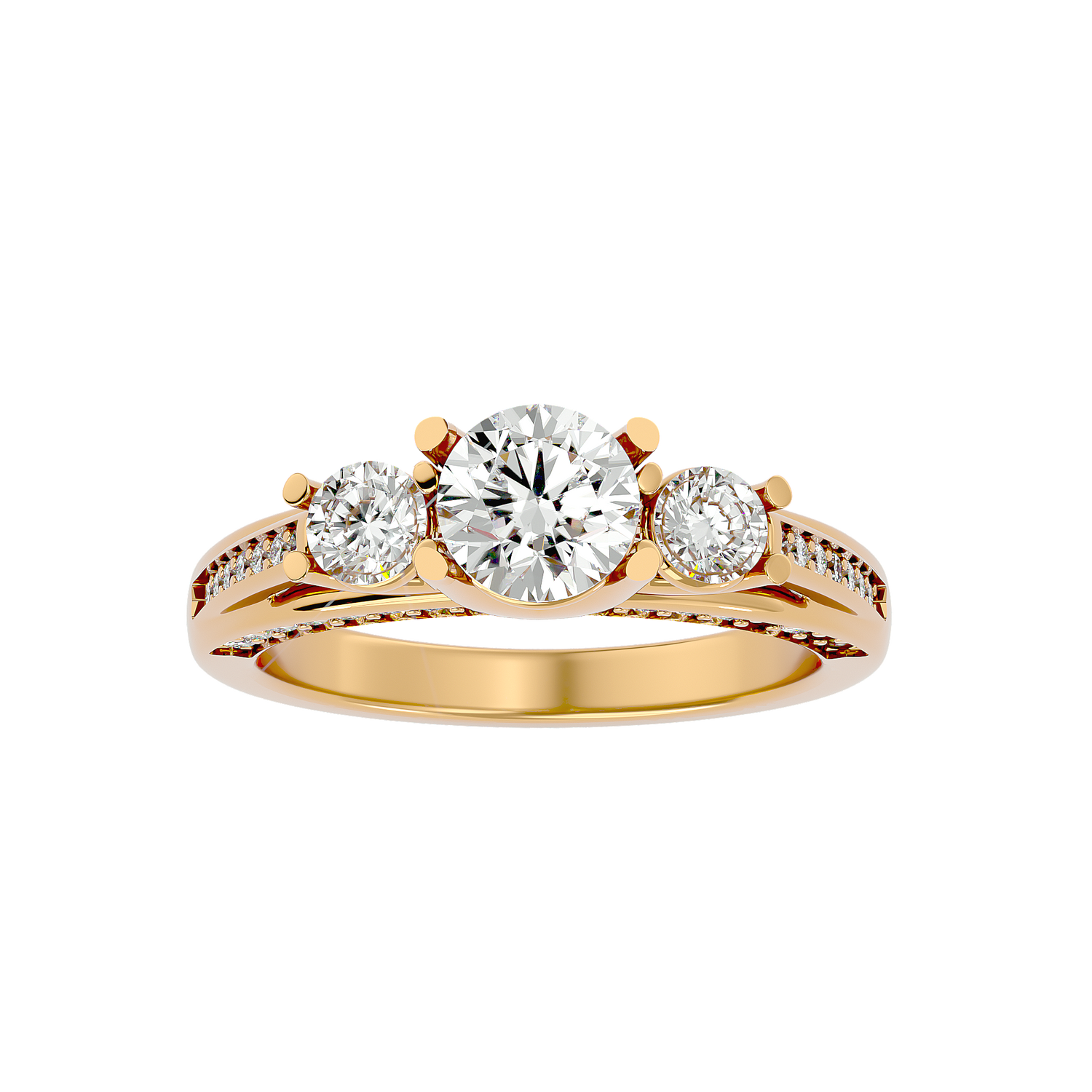Lillian Classic Three Stone Diamond Ring