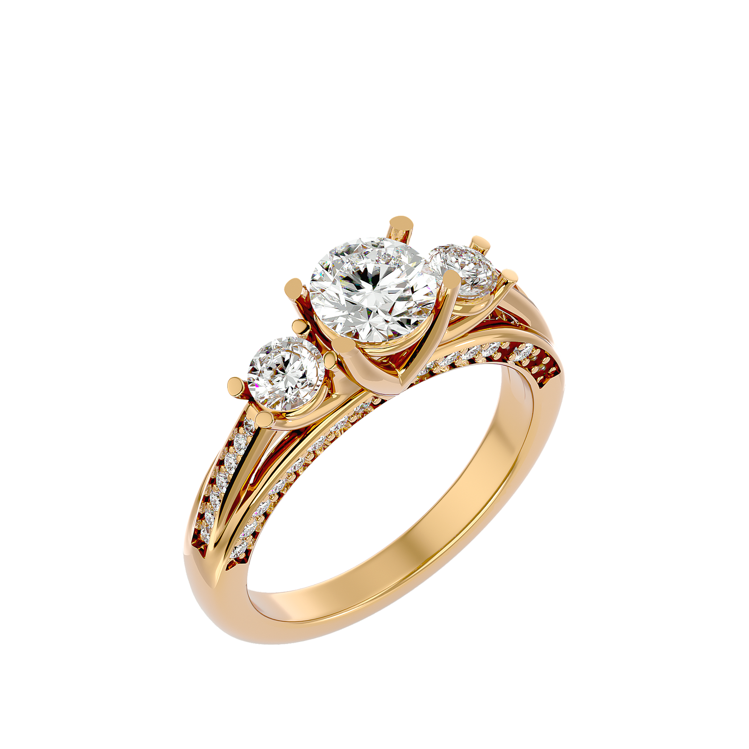 Lillian Classic Three Stone Diamond Ring