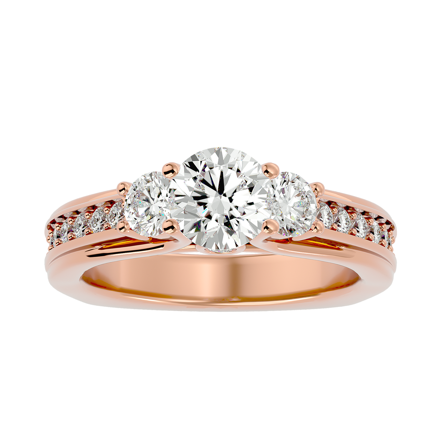 Addison Elegant Three Stone Diamond Ring