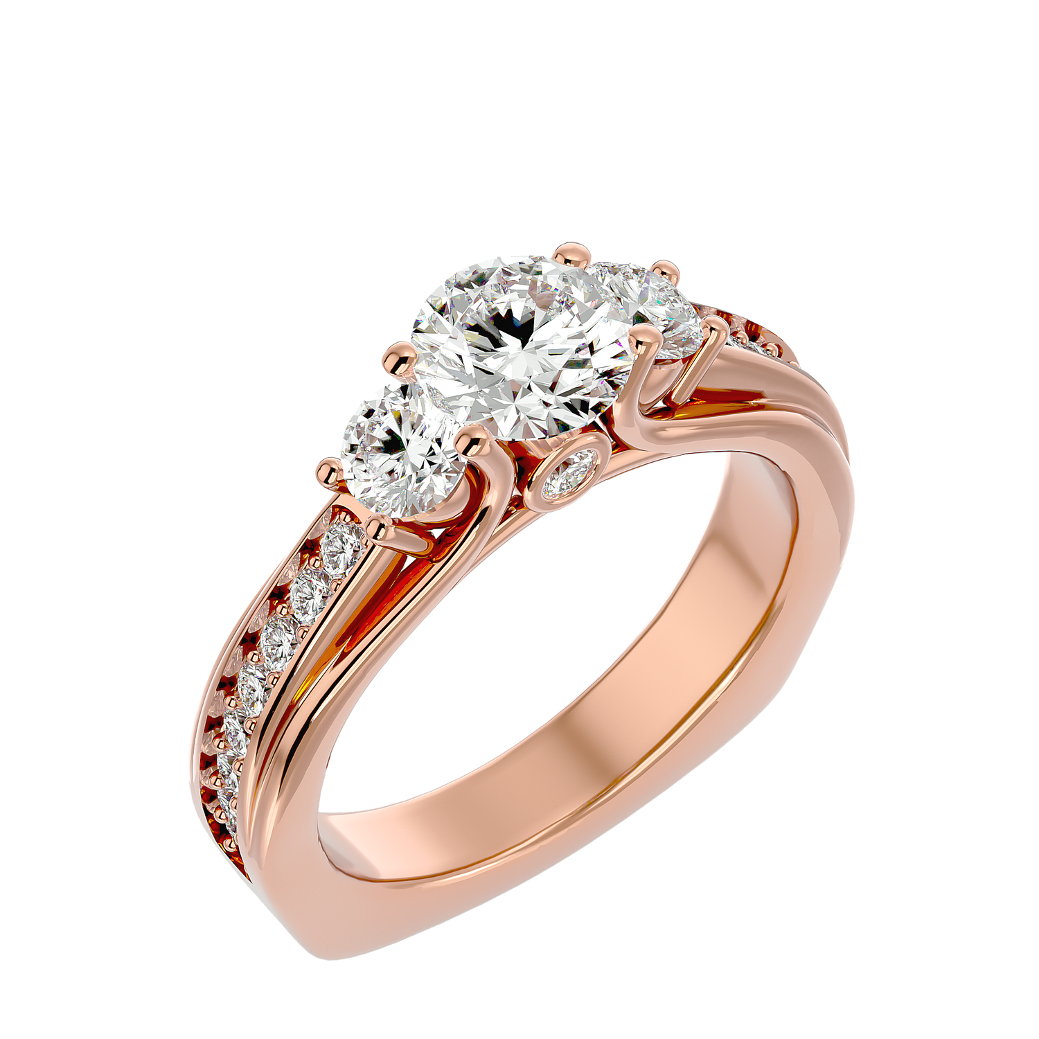 Addison Elegant Three Stone Diamond Ring