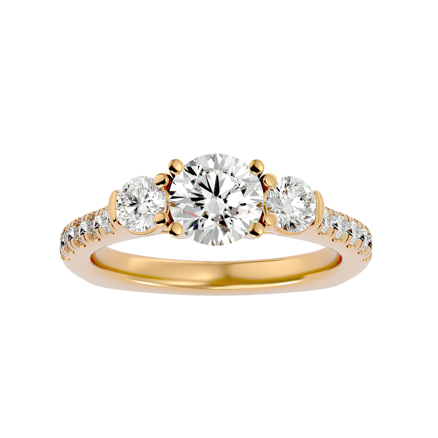 Aubrey Timeless Three Stone Diamond Ring